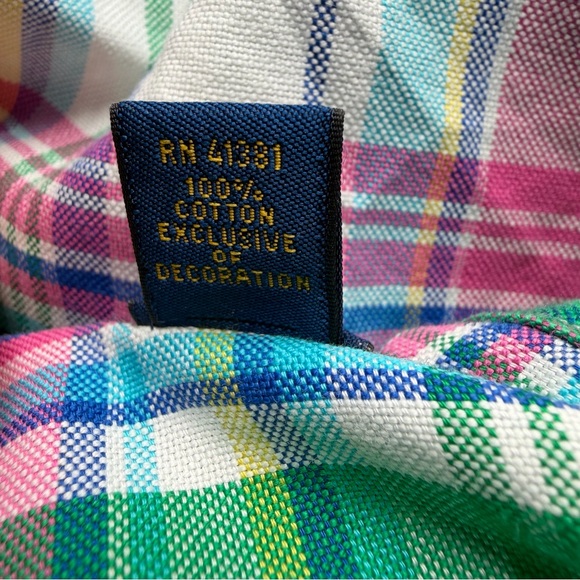 Ralph Lauren Madras Plaid Button Down Shirt Men’s L Classic Fit Cotton pony logo - Picture 11 of 11